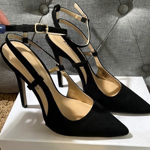 Sz10 Faux Suede Black Dress Heela